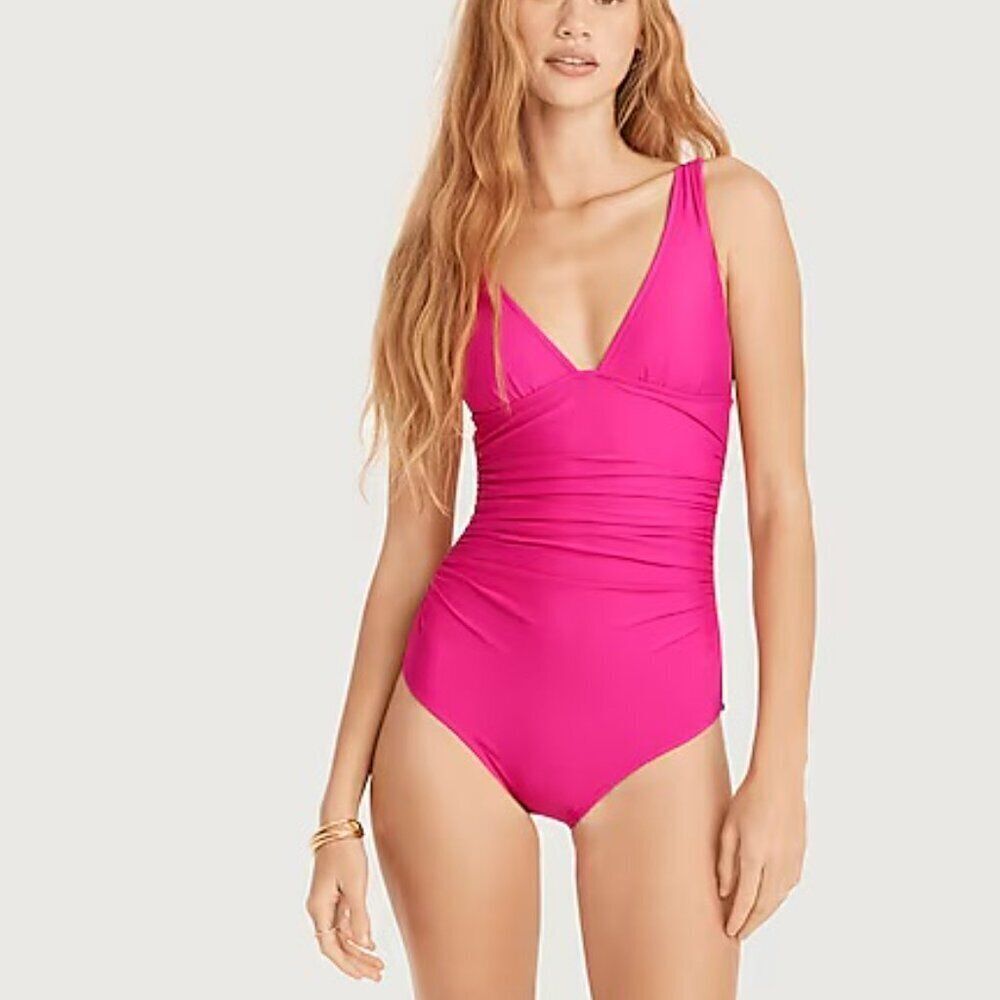 J. Crew Ruched V-Neck One Piece Suit Size 2
